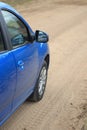 The car is parked on a country road Royalty Free Stock Photo