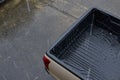 The car parked in the parking lot on rainy days Royalty Free Stock Photo