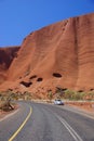 Car Parked on Road to Uluru Royalty Free Stock Photo
