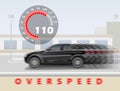 Illustration of Overspeeding Car on Street Royalty Free Stock Photo