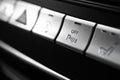 Car parking assist button inside luxury car interior close-up view photo Royalty Free Stock Photo