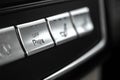 Car parking assist button inside luxury car interior close-up view photo Royalty Free Stock Photo