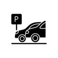 Car parking black glyph icon