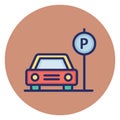 Car parking, carport Vector Icon which can easily edit