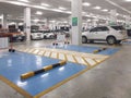 Car parking for disabled people in the park area in HomePro at Fashion Island Shopping Mall