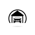 Car parking garage simple icon flat style illustration for web Royalty Free Stock Photo