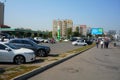 Car Parking, gas station, residential buildings in Moscow