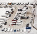 Car parking after heavy snowfall.