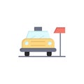 Car, Parking, Hotel, Service  Flat Color Icon. Vector icon banner Template Royalty Free Stock Photo