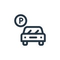 car parking icon vector from public transportation concept. Thin line illustration of car parking editable stroke. car parking Royalty Free Stock Photo