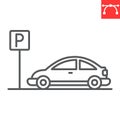 Car parking line icon