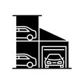 Car parking lot black glyph icon