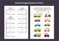 Car parking lot printable game template for kids