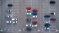 Car parking lot viewed from above, Aerial view. Top view Royalty Free Stock Photo