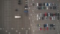 Car parking lot viewed from above, Aerial view. Top view Royalty Free Stock Photo