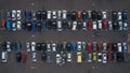 Car parking lot viewed from above, Aerial view. Top view Royalty Free Stock Photo