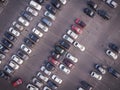 Car parking lot viewed from above, Aerial view. Top view Royalty Free Stock Photo