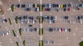 Car parking lot viewed from above, Aerial view Royalty Free Stock Photo