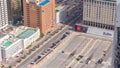 Car parking lot viewed from above timelapse, Aerial top view. Dubai, UAE Royalty Free Stock Photo