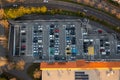 Car parking near shopping mall aerial view Royalty Free Stock Photo