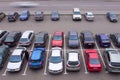 Car parking place view of above Royalty Free Stock Photo