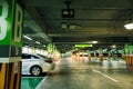 Car parking with sensors and electronic information displays. Royalty Free Stock Photo