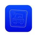 Car parking sign icon blue vector Royalty Free Stock Photo