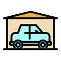 Car parking tent icon vector flat Royalty Free Stock Photo