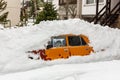 Car parking under under a pile of snow Royalty Free Stock Photo