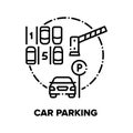 Car Parking Vector Concept Black Illustration Royalty Free Stock Photo