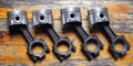 Car Parts - Four automobile petrol engine pictons