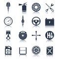 Car parts icons black Royalty Free Stock Photo