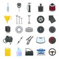 Car parts icons set cartoon vector. Car engine Royalty Free Stock Photo