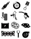 Car parts icons set Royalty Free Stock Photo