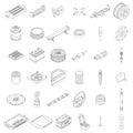 Car parts icons set vector outline Royalty Free Stock Photo
