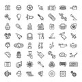 Car parts line icons set Royalty Free Stock Photo