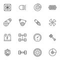 The car parts line icons set