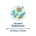 Car parts replacement concept icon