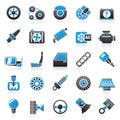 Car parts and services icons