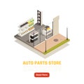 Car Parts Store Isometric