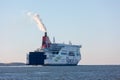 Car passenger ferry ship Stena Line sailing out of port Rotterdam past Hoek van Holland Royalty Free Stock Photo