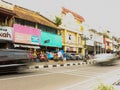 Car passing through Malioboro streets Yogyakarta