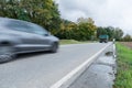 Car passing by on a national highway, Germany