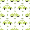 Electric car. Ecology, plants Royalty Free Stock Photo