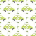 Electric car. Ecology, plants Royalty Free Stock Photo