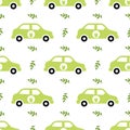 Electric car. Ecology, plants Royalty Free Stock Photo