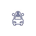 Car payment line icon, vector Royalty Free Stock Photo