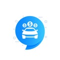 Car payments, cost vector icon