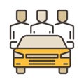Car and People vector Carsharing concept colored icon