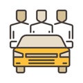 Car and People vector Carsharing concept colored icon Royalty Free Stock Photo